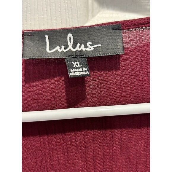 LULUS Heart Of Marigold Burgundy Wrap Maxi Dress Short Sleeve Size‎ XL Maroon - Picture 5 of 12